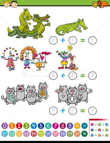 addition task for preschool kids Stock photo © izakowski