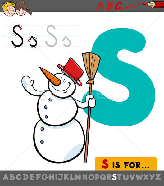 Carta desenho animado boneco de neve ilustração alfabeto Foto stock © izakowski
