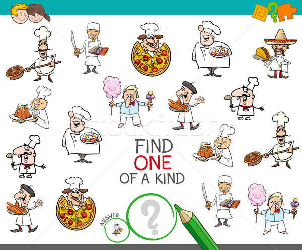 find one of a kind game with chef characters Stock photo © izakowski