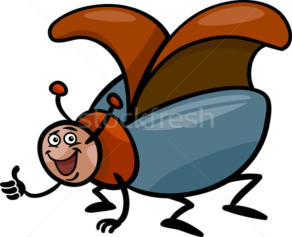 Beetle owadów cartoon ilustracja funny Zdjęcia stock © izakowski