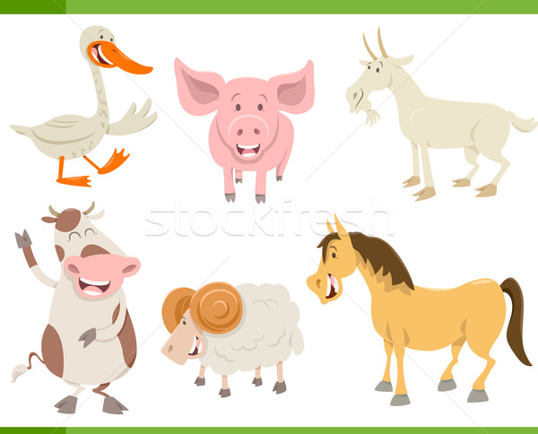 farm animal characters set Stock photo © izakowski