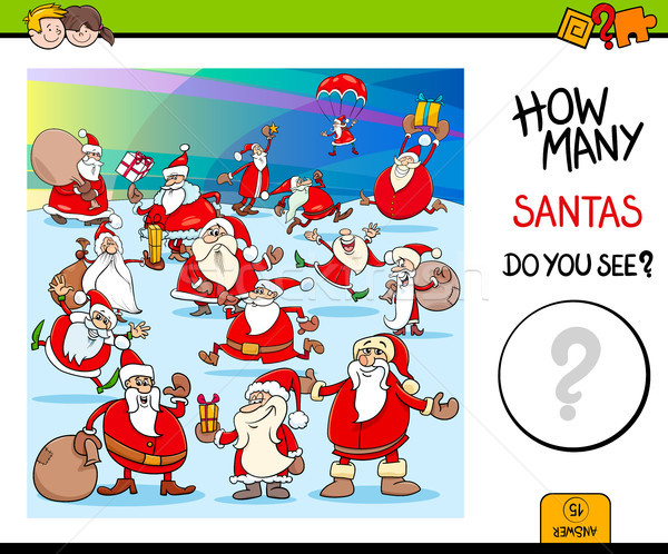 how many santa claus educational game Stock photo © izakowski