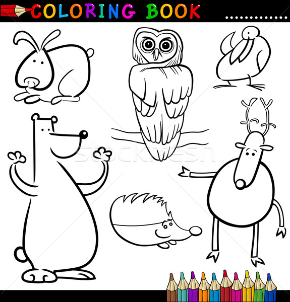 Animals for Coloring Book or Page Stock photo © izakowski