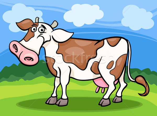 cow farm animal cartoon illustration Stock photo © izakowski