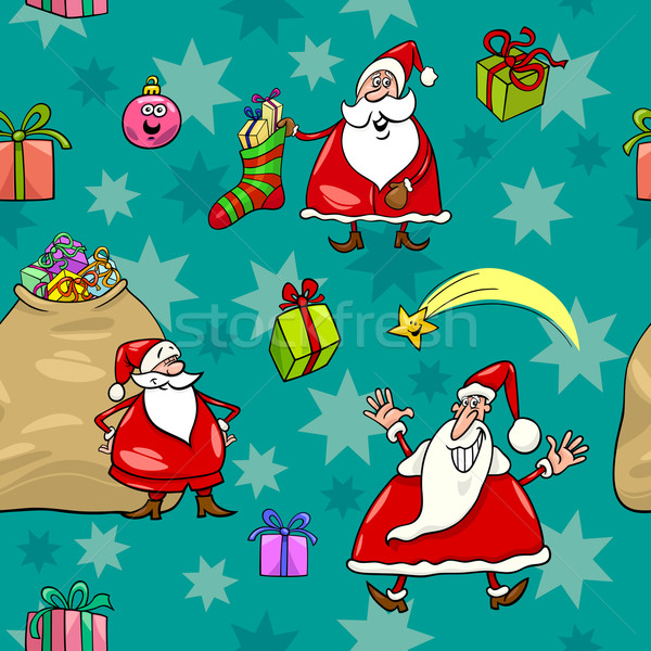 christmas cartoon seamless pattern wrapper Stock photo © izakowski