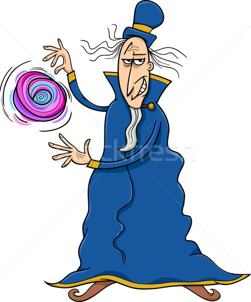 evil sorcerer cartoon illustration Stock photo © izakowski