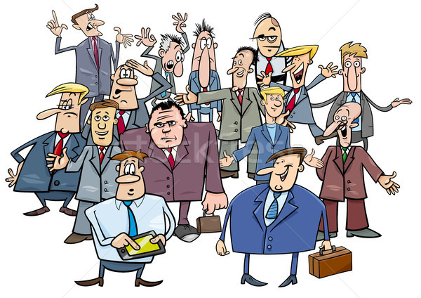 Rajz üzletemberek csoport illusztráció menedzserek irodai dolgozók Stock fotó © izakowski