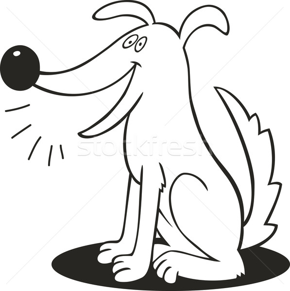 barking dog for coloring book Stock photo © izakowski