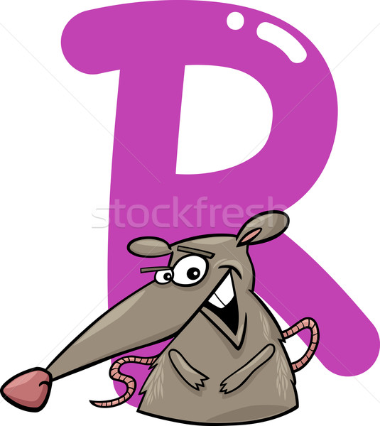 Rat cartoon illustration lettre livre heureux Photo stock © izakowski