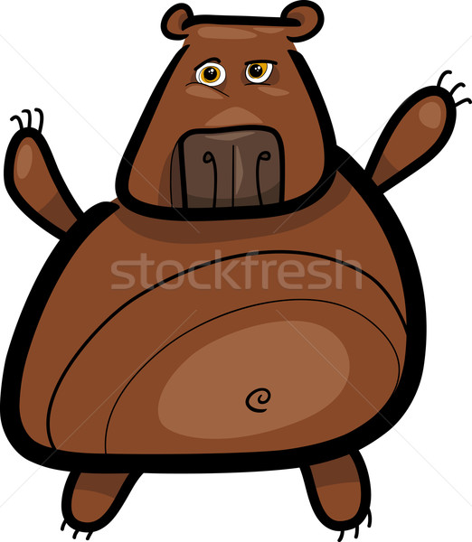 cartoon illustration of grizzly bear Stock photo © izakowski