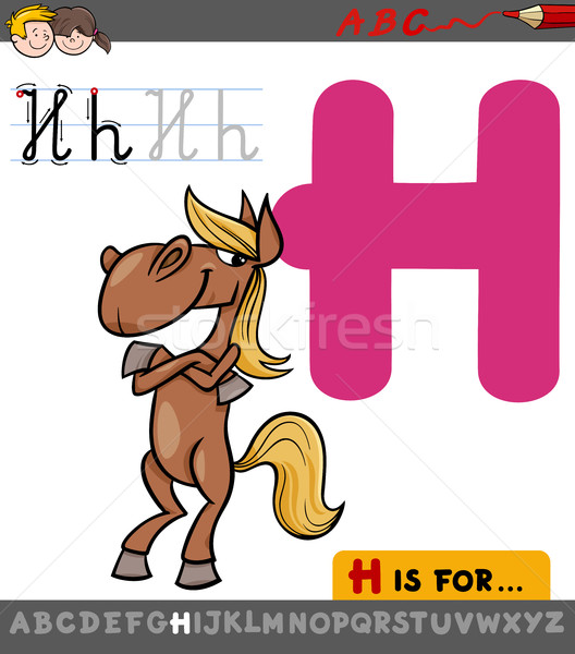 Stock photo: letter h with cartoon horse