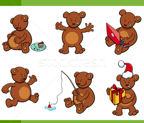 cartoon bear animal characters set Stock photo © izakowski