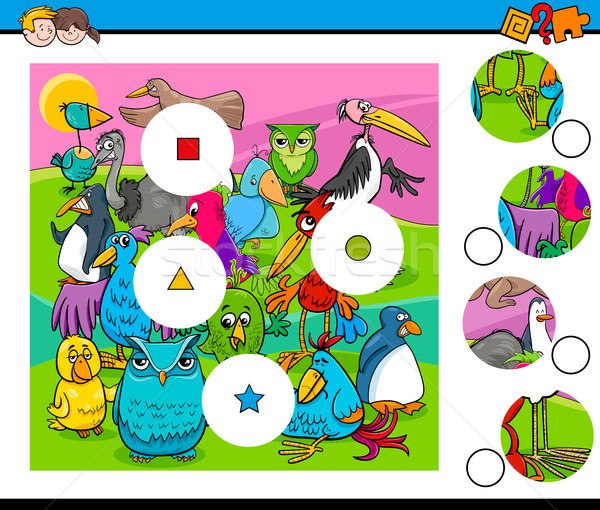 match pieces activity with bird characters Stock photo © izakowski