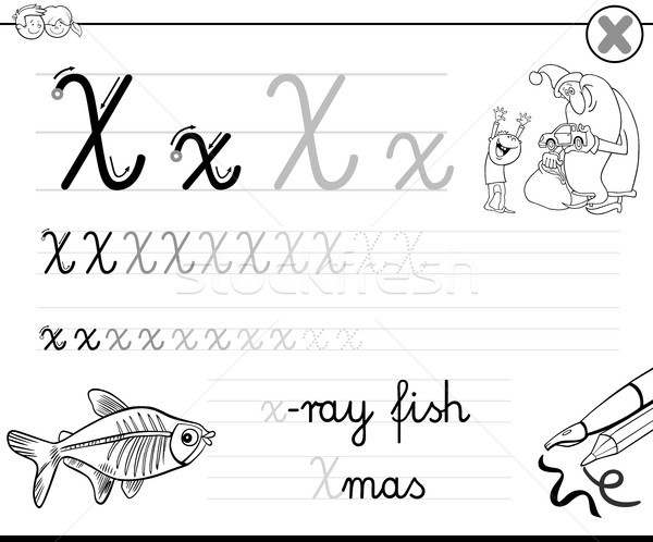learn to write letter X workbook for kids Stock photo © izakowski