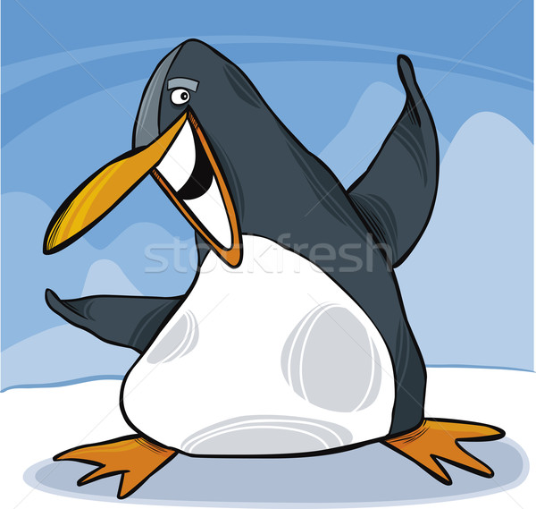 Сток-фото: счастливым · пингвин · Cartoon · иллюстрация · смешные · император