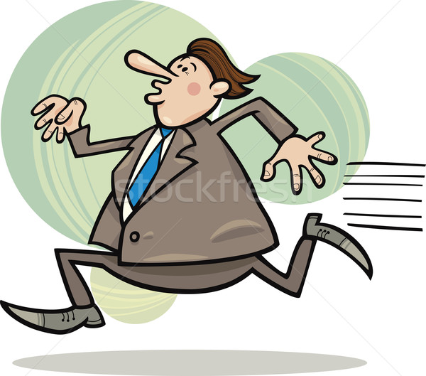 Courir affaires cartoon humoristique illustration drôle [[stock_photo]] © izakowski