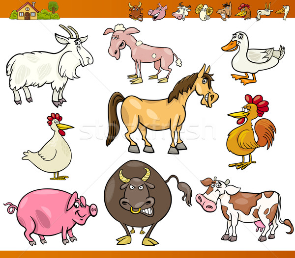 farm animals set cartoon illustration Stock photo © izakowski