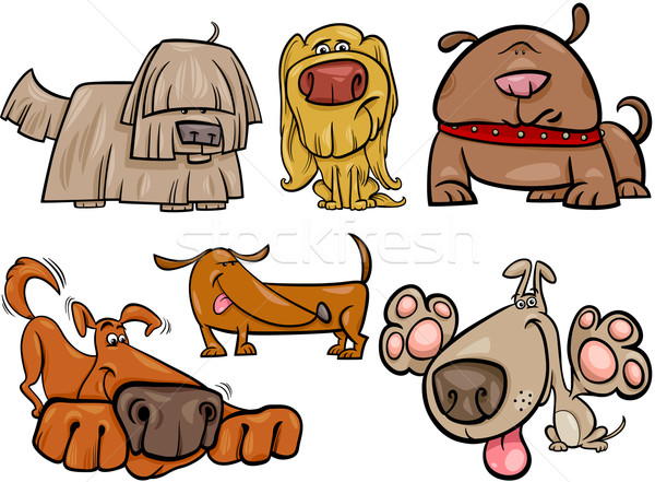Zdjęcia stock: Funny · psów · zestaw · cartoon · ilustracja · cute