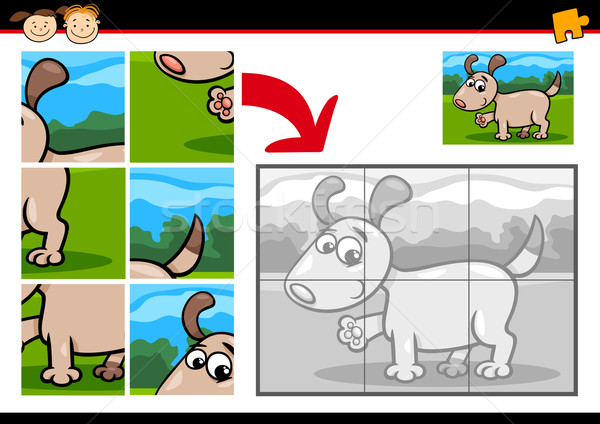 漫画 子犬 ジグソーパズル ゲーム 実例 教育 ストックフォト © izakowski