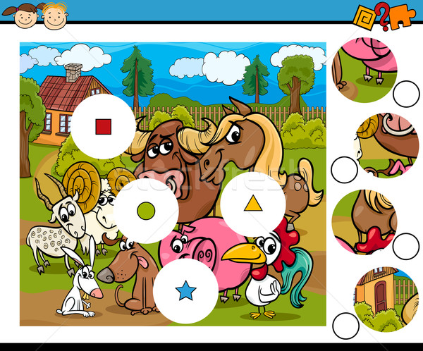 match pieces game cartoon Stock photo © izakowski