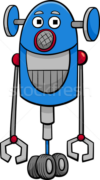 funny robot cartoon illustration Stock photo © izakowski