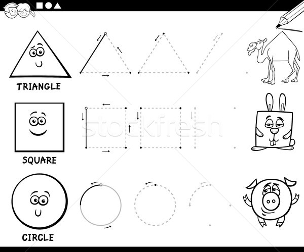 draw basic geometric shapes coloring page Stock photo © izakowski