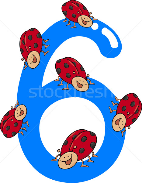 number six and 6 ladybug Stock photo © izakowski