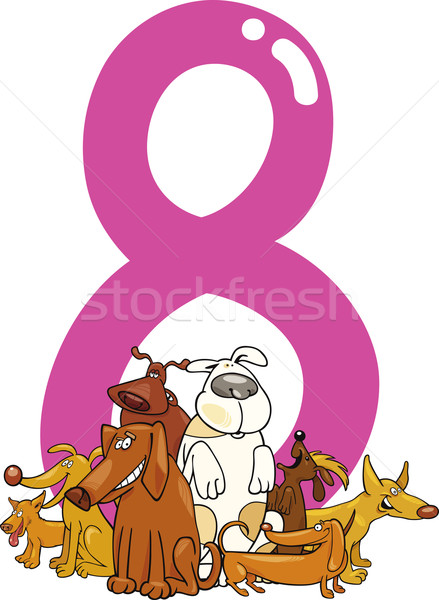 number eight and 8 dogs Stock photo © izakowski