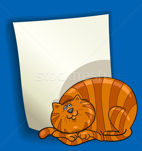 Foto stock: Cartoon · diseno · grasa · rojo · gato · ilustración