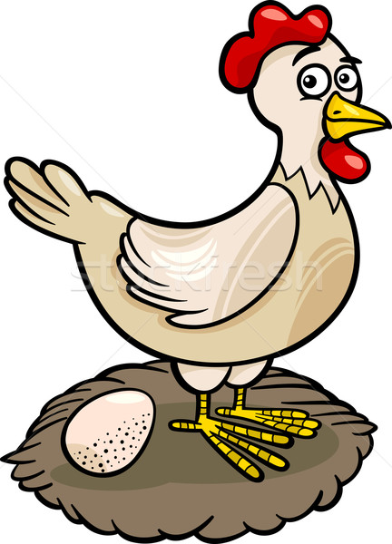 hen farm animal cartoon illustration Stock photo © izakowski