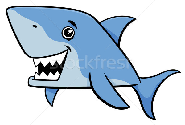 shark fish cartoon character Stock photo © izakowski