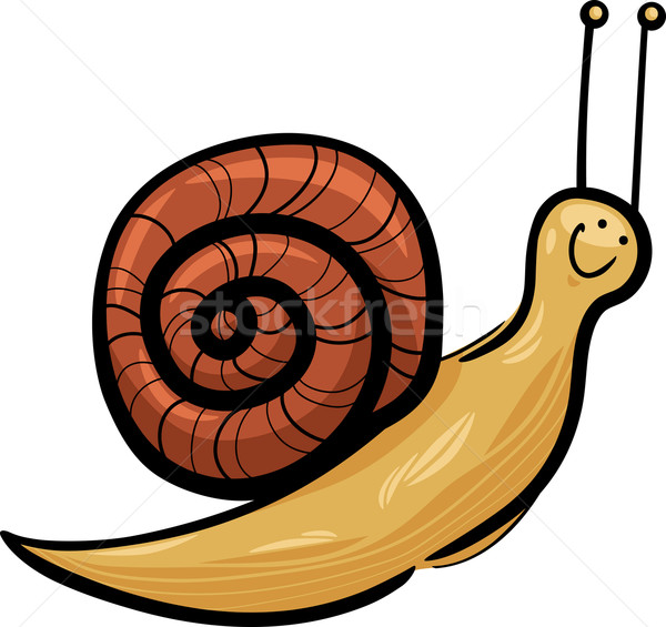 Stock photo: cute snail cartoon illustration