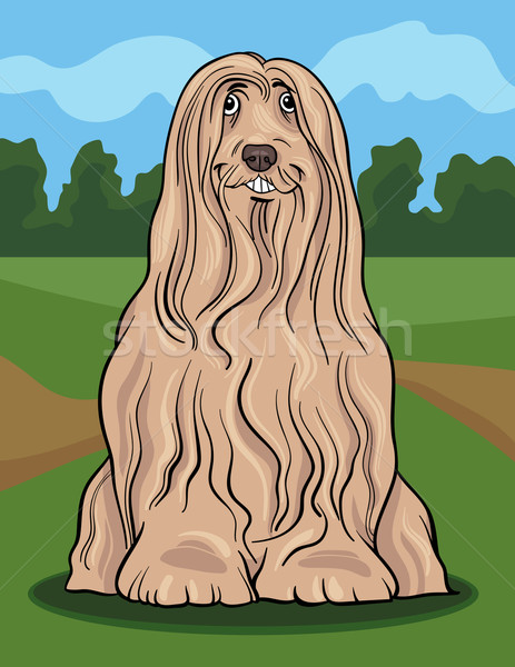 Bebaarde hond cartoon illustratie cute Stockfoto © izakowski