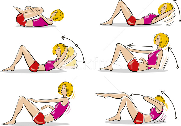 Woman doing abdominal exercises Stock photo © izakowski