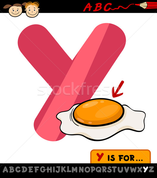 letter y with yolk cartoon illustration Stock photo © izakowski