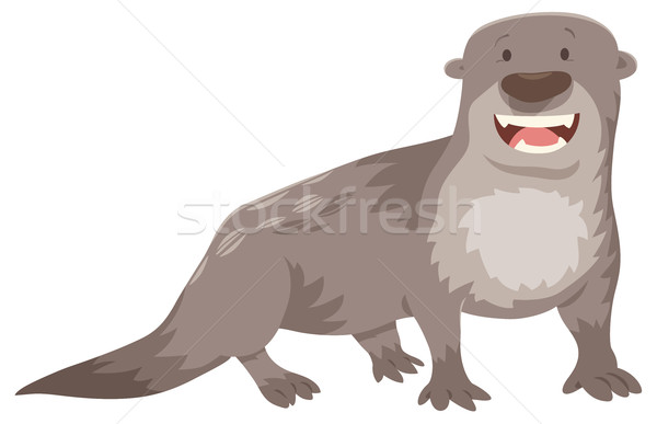 otter cartoon animal character Stock photo © izakowski