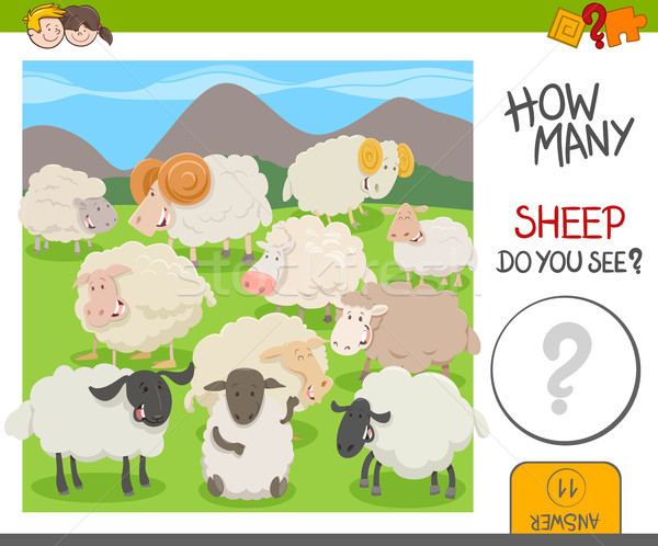 count the sheep activity worksheet Stock photo © izakowski