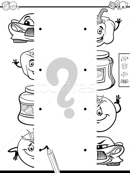 Correspondente atividade página preto e branco desenho animado ilustração Foto stock © izakowski