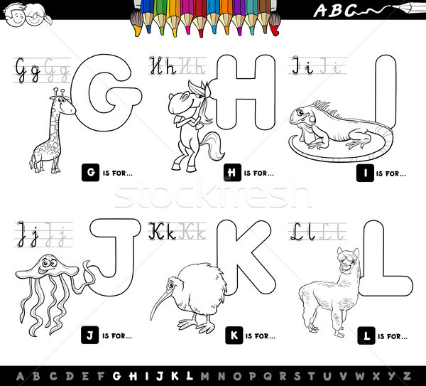 color book educational cartoon alphabet for kids Stock photo © izakowski