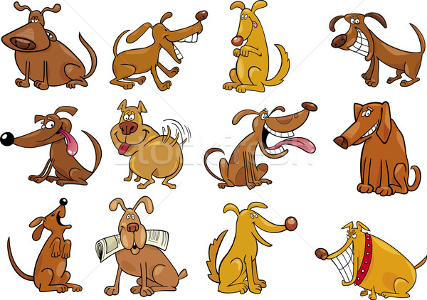 Karikatur Hunde Set Illustration funny unterschiedlich Stock foto © izakowski