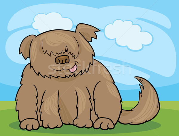 Juhászkutya kócos kutya rajz illusztráció vicces Stock fotó © izakowski