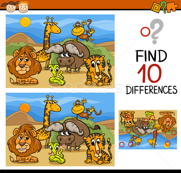 Stock photo: finding differences game cartoon