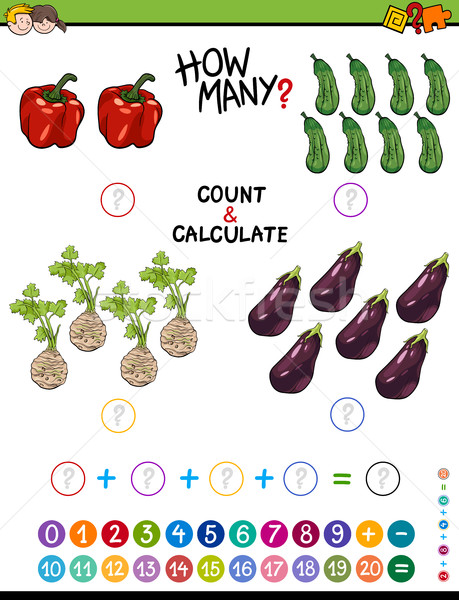 educational addition worksheet Stock photo © izakowski