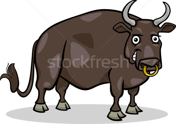 bull farm animal cartoon illustration Stock photo © izakowski