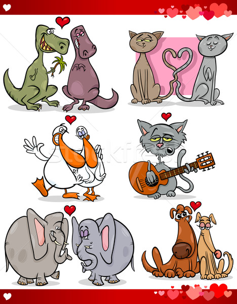 valentine cartoon illustration love set Stock photo © izakowski