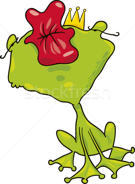 Książę żaba kiss cartoon ilustracja funny Zdjęcia stock © izakowski