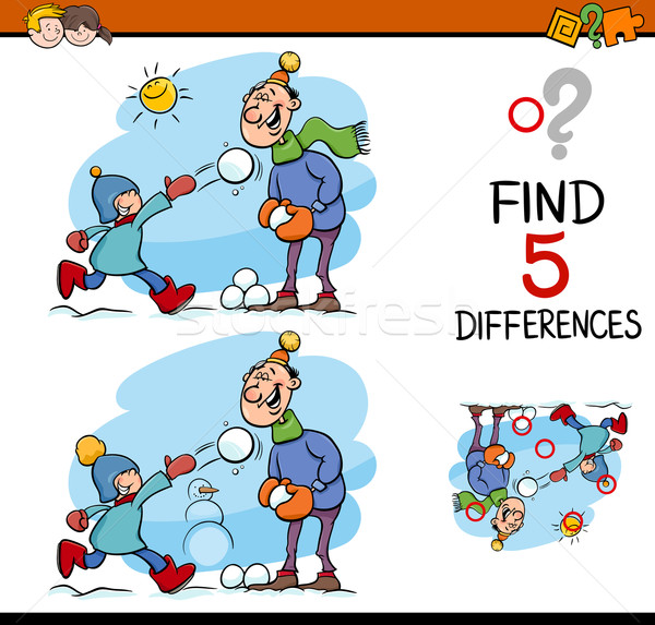 Trouver différences tâche cartoon illustration [[stock_photo]] © izakowski