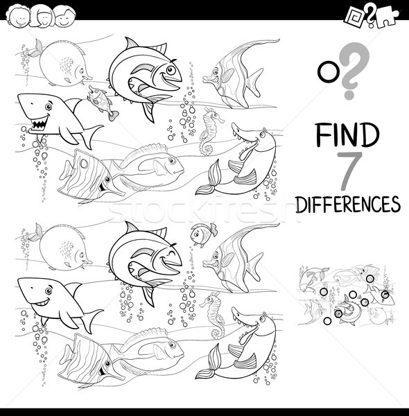 differences with fish characters color book Stock photo © izakowski