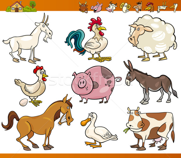 farm animals set cartoon illustration Stock photo © izakowski
