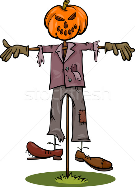 Halloween vogelverschrikker cartoon illustratie schrik Stockfoto © izakowski